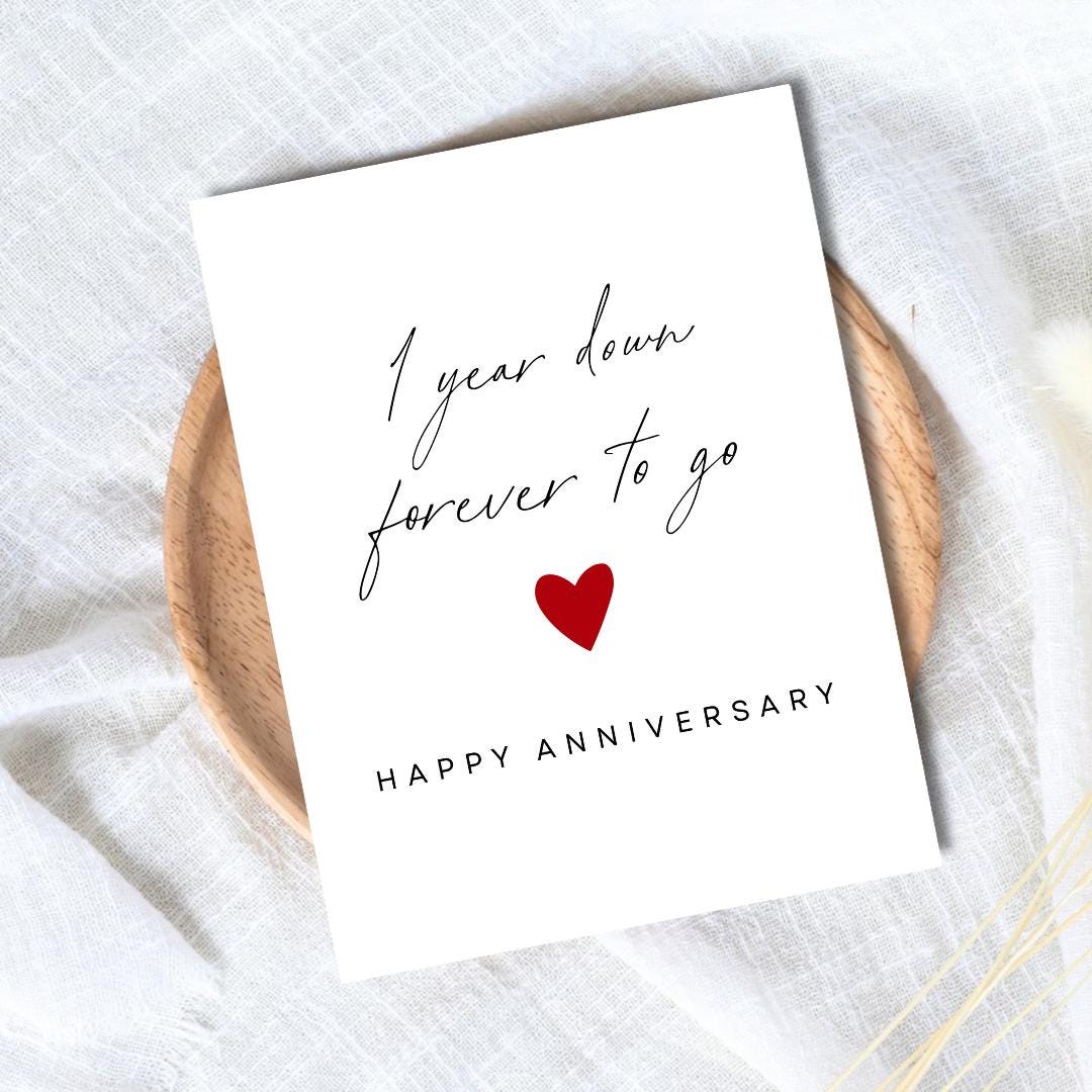 One Year Wedding Anniversary Card | 1 Year Anniversary Card | 1st Wedding Anniversary gift for Wife | one year anniversary card husband