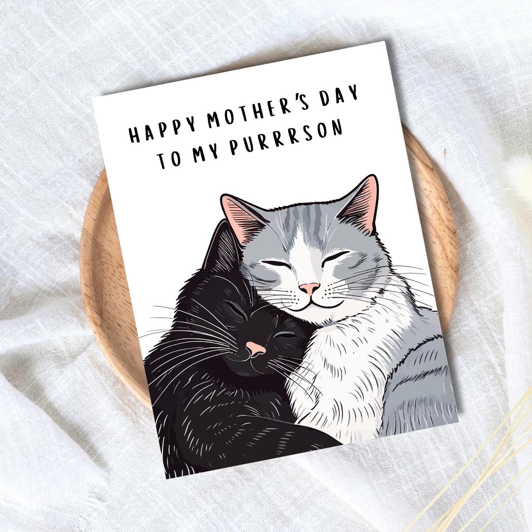 Happy Mother's Day To My Purrrson, Sentimental Mothers Day Card, new mother card Mothers Day, Mum Mothers Day For Her, For Grandma, Nana