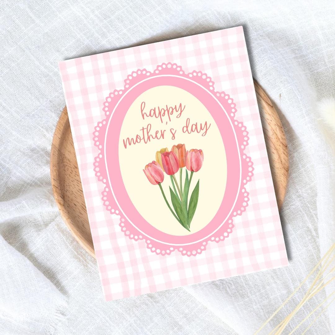 Elegant Lace Happy Mothers Day Card, Flowers Roses Mothers Day Card From Daughter, Sweet Sentimental Gift For Mom, Card For Mum, Grandma
