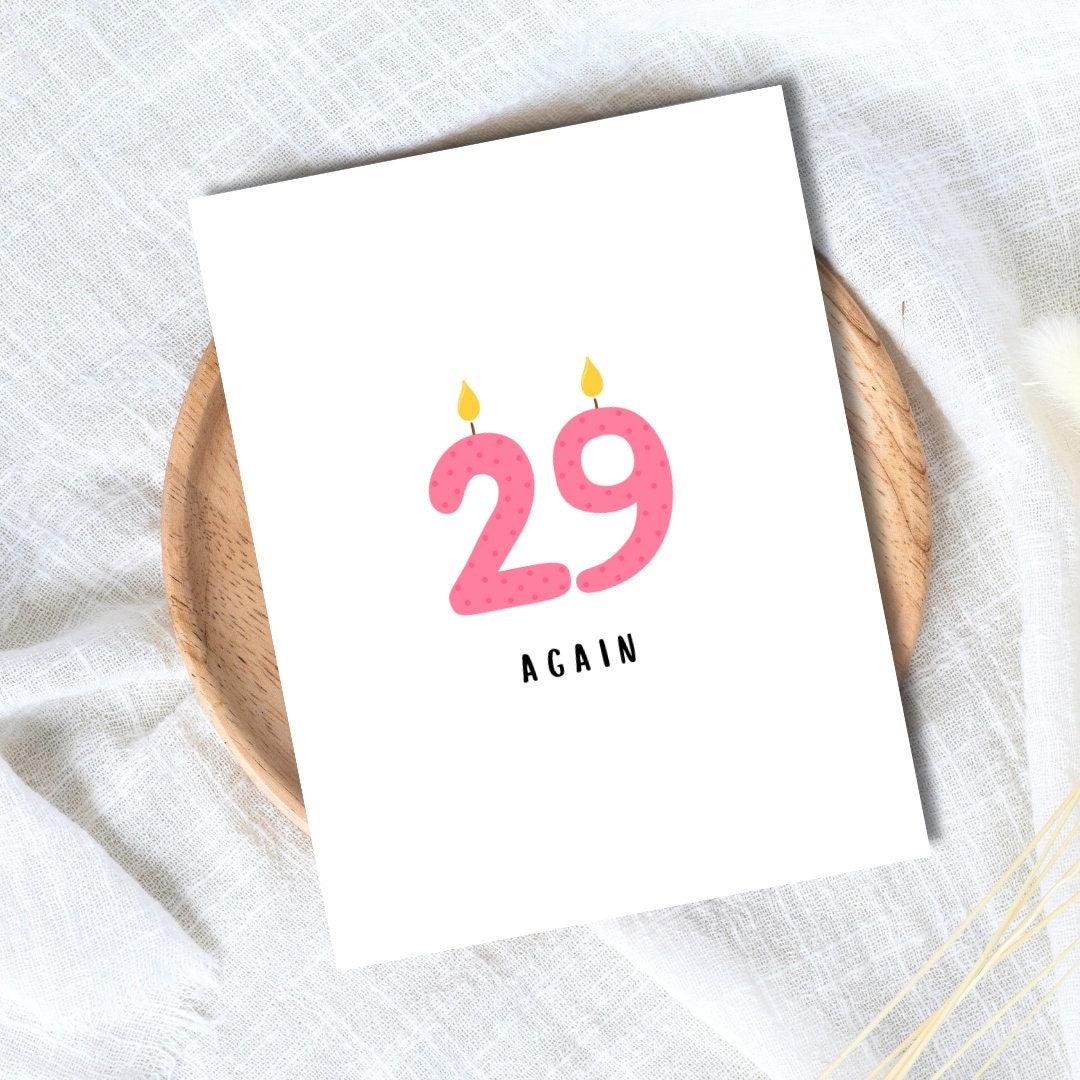 29 Again Funny Fiftieth 50th 60th 70th 80th 90th Birthday Card Dad Birthday Card | Funny Birthday Card | Husband Grandpa Grand Parent Wife