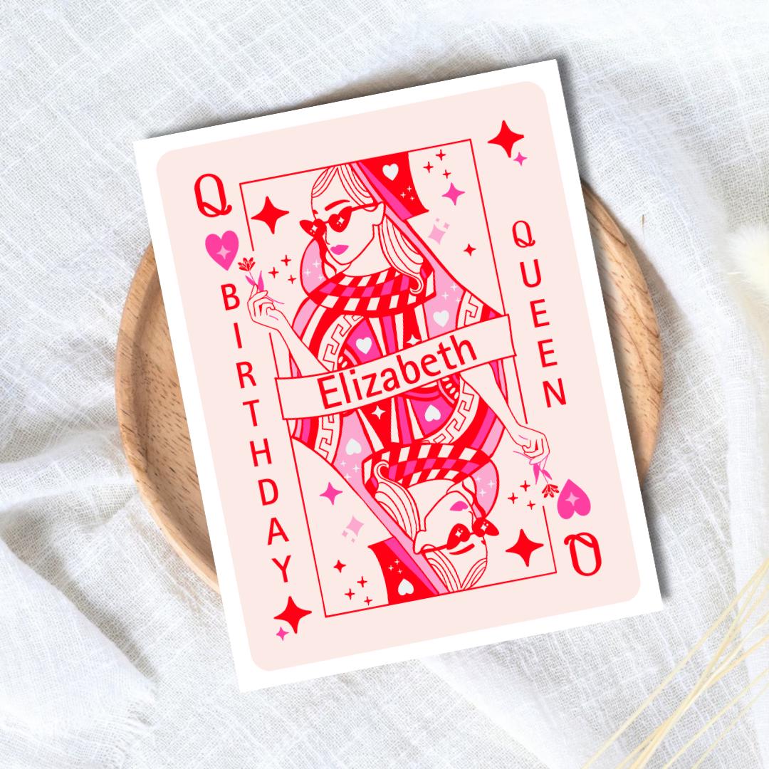 Personalised Birthday Queen Card, Happy Birthday Bestie, Bestie Card, Birthday Card For Best Friend, Friendship Card, friends birthday