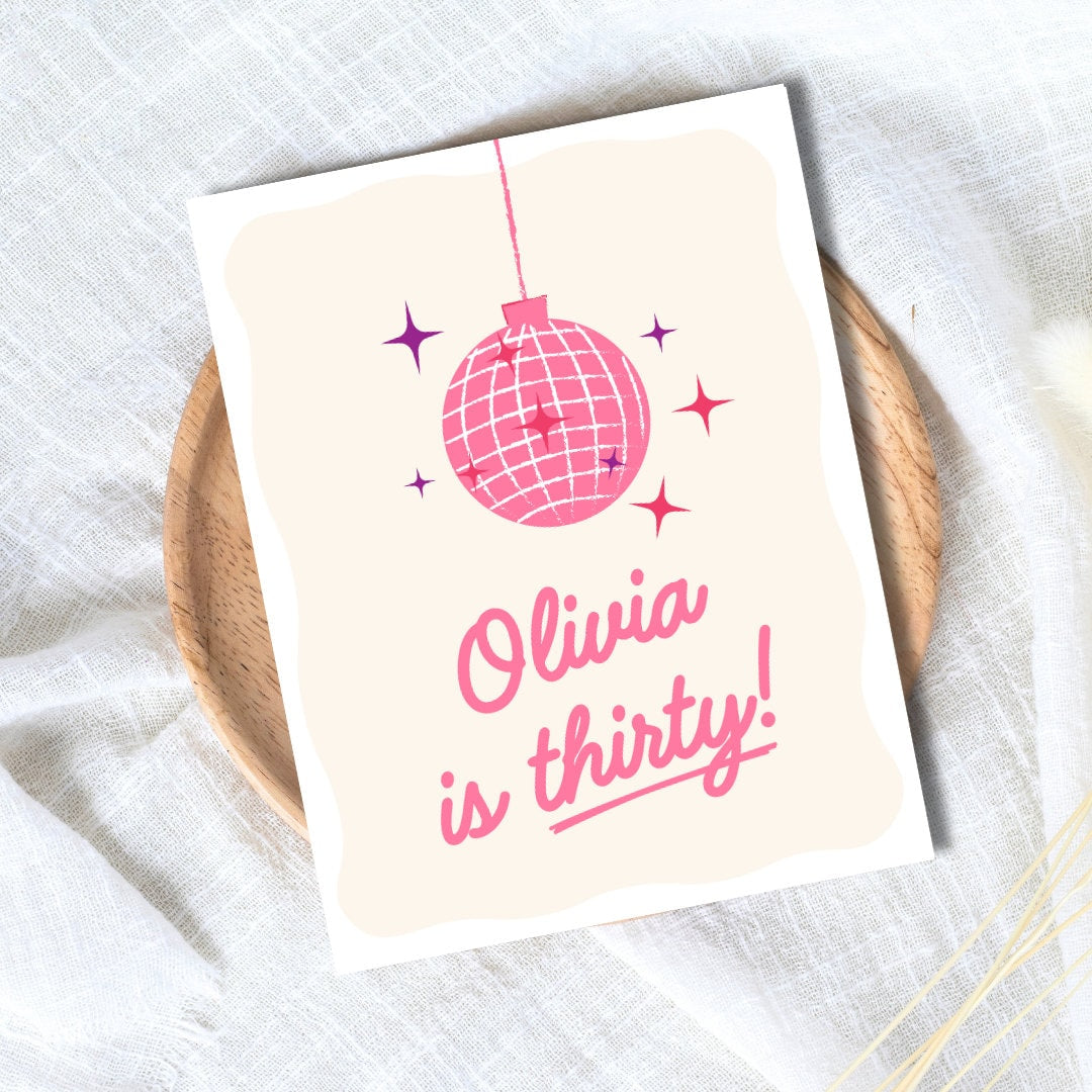 Personalised Name Thirtieth Birthday Card, 30th Birthday Card, Birthday Card For Best Friend, Friendship Card, Girl Bestie Bday, gift box