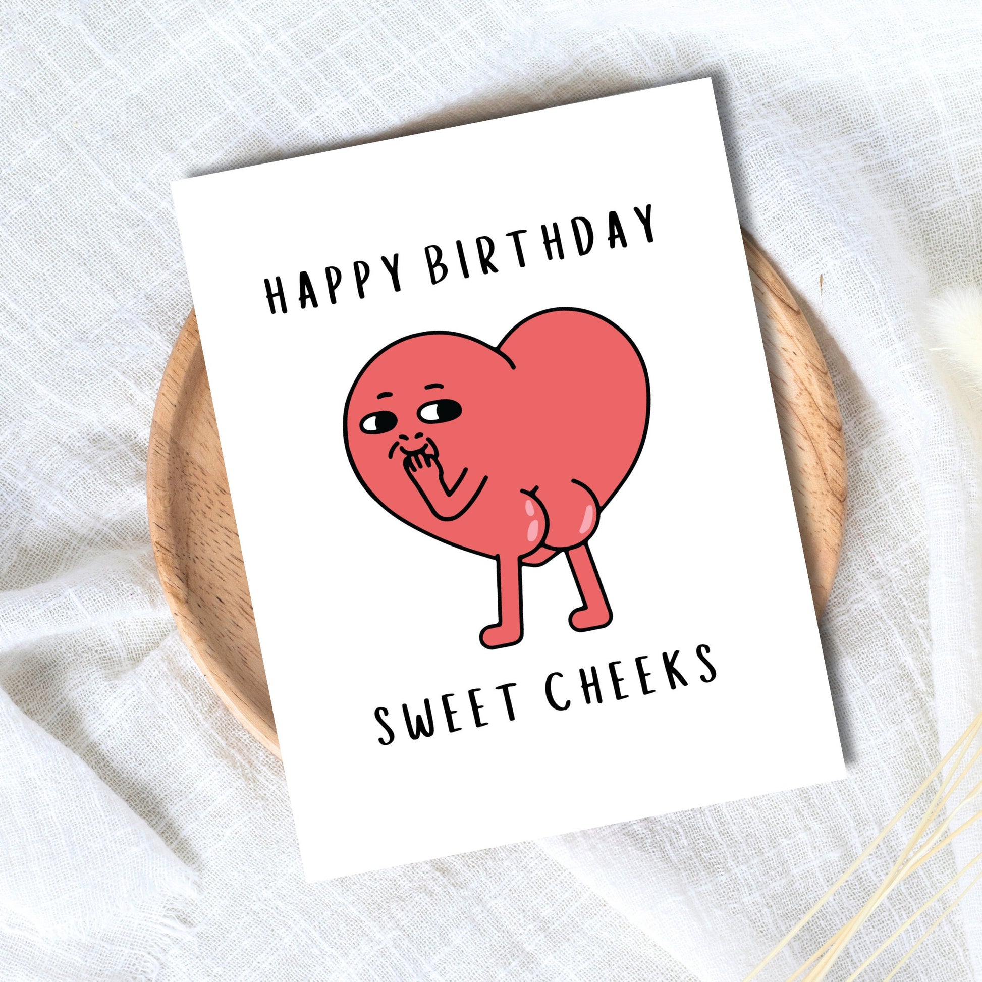Happy Birthday Sweet Cheeks Birthday Card | Husband Birthday Card | Girlfriend Birthday Card | Wife Birthday Card | Birthday Card