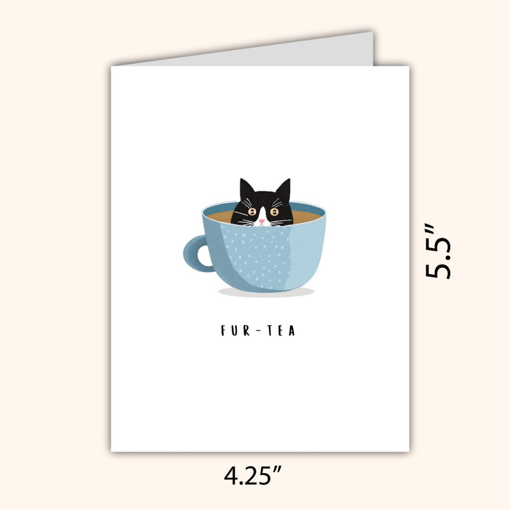 Funny 30th Birthday Card | fur-tea Cat Birthday Card | Thirty | Cat Lover | Funny Thirtieth Birthday Card | Funny Cat Pun | Humorous Card