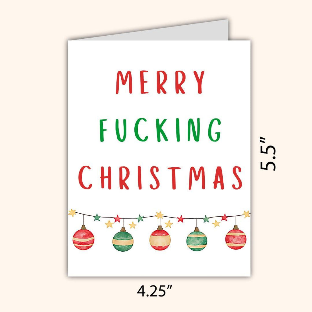 Rude Merry Christmas Card | Funny Card | Christmas Card For Husband Wife Boyfriend Girlfriend Mom Dad | Christmas Gifted For Him/Her