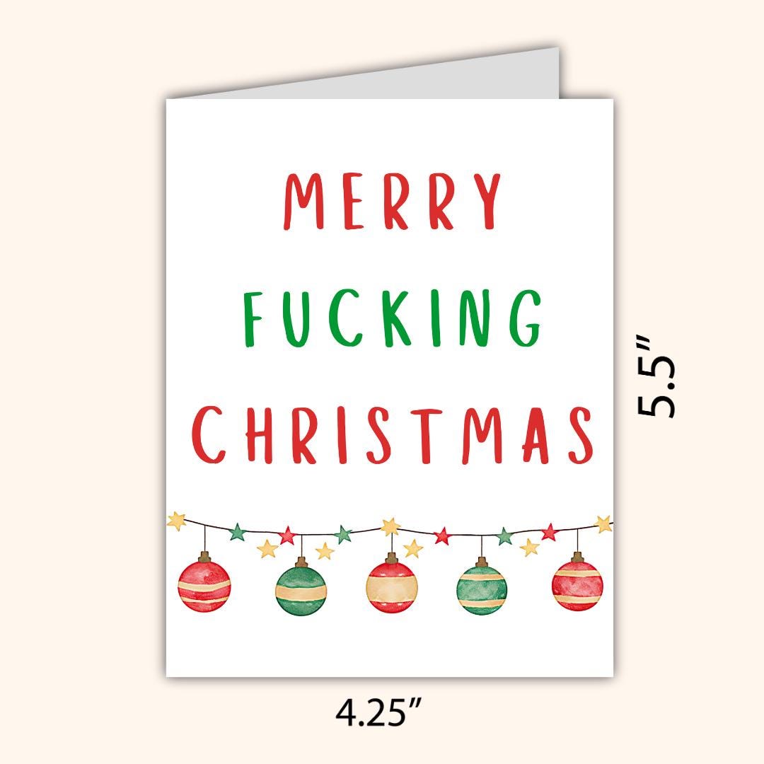 Rude Merry Christmas Card | Funny Card | Christmas Card For Husband Wife Boyfriend Girlfriend Mom Dad | Christmas Gifted For Him/Her
