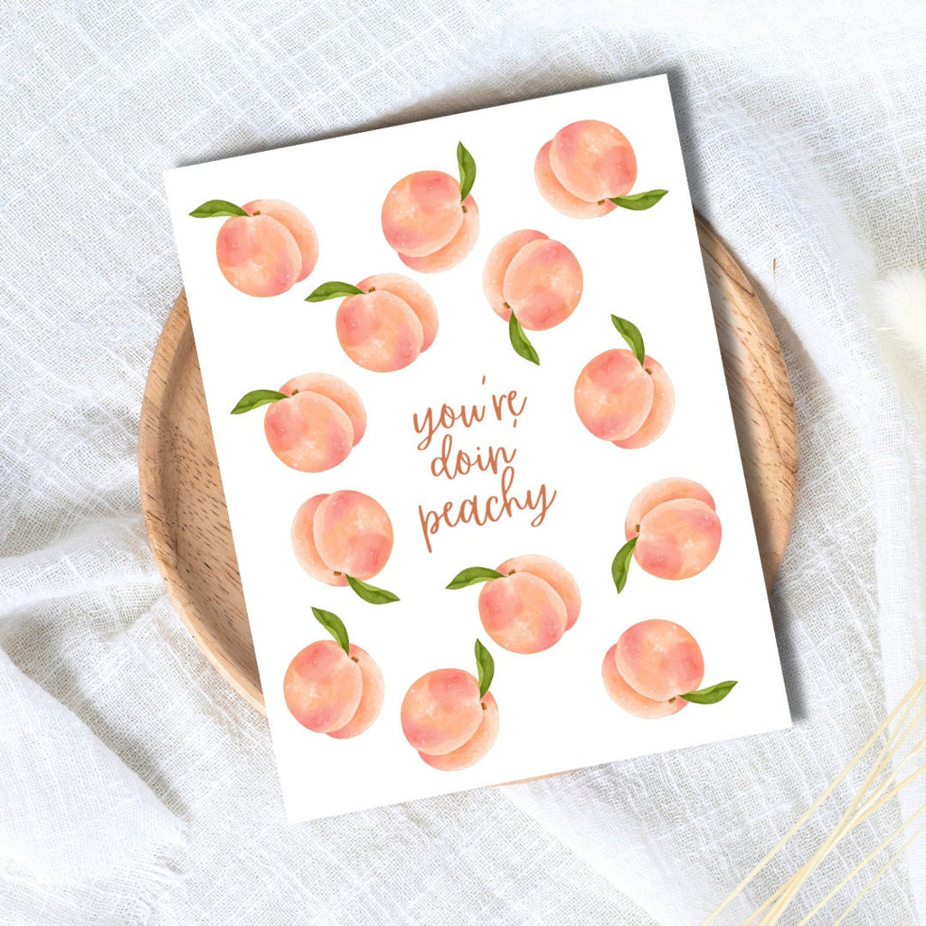 You're Doing Just Peachy Birthday Card Peachy As Your Bum Funny Birthday Card, Love Card, Romantic Graduation, Well Done, New Job, Promotion