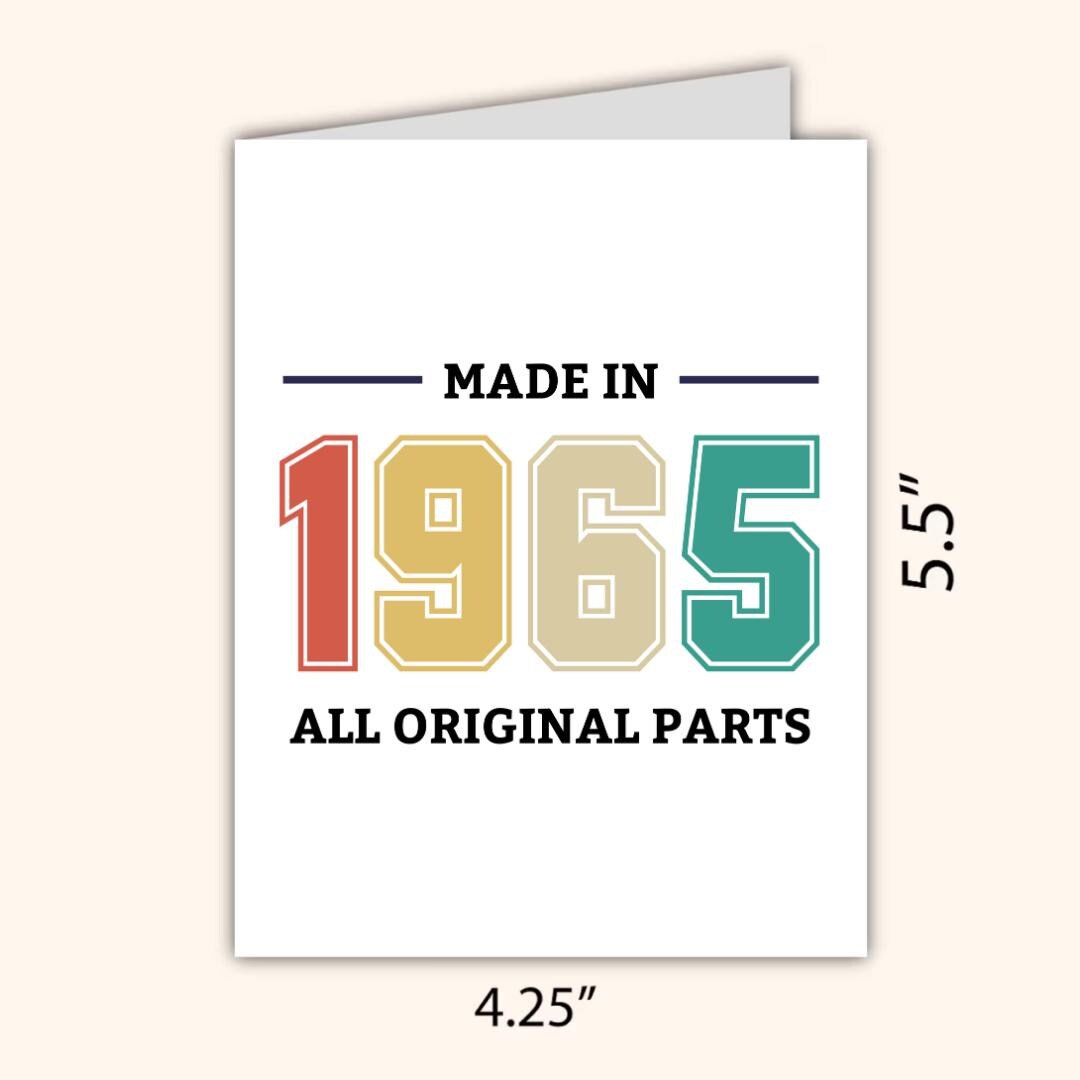 60th 1965 birthday card, Sixtieth birthday card, milestone birthday card, 60th birthday gift, gift for men, half a hundred, rude card