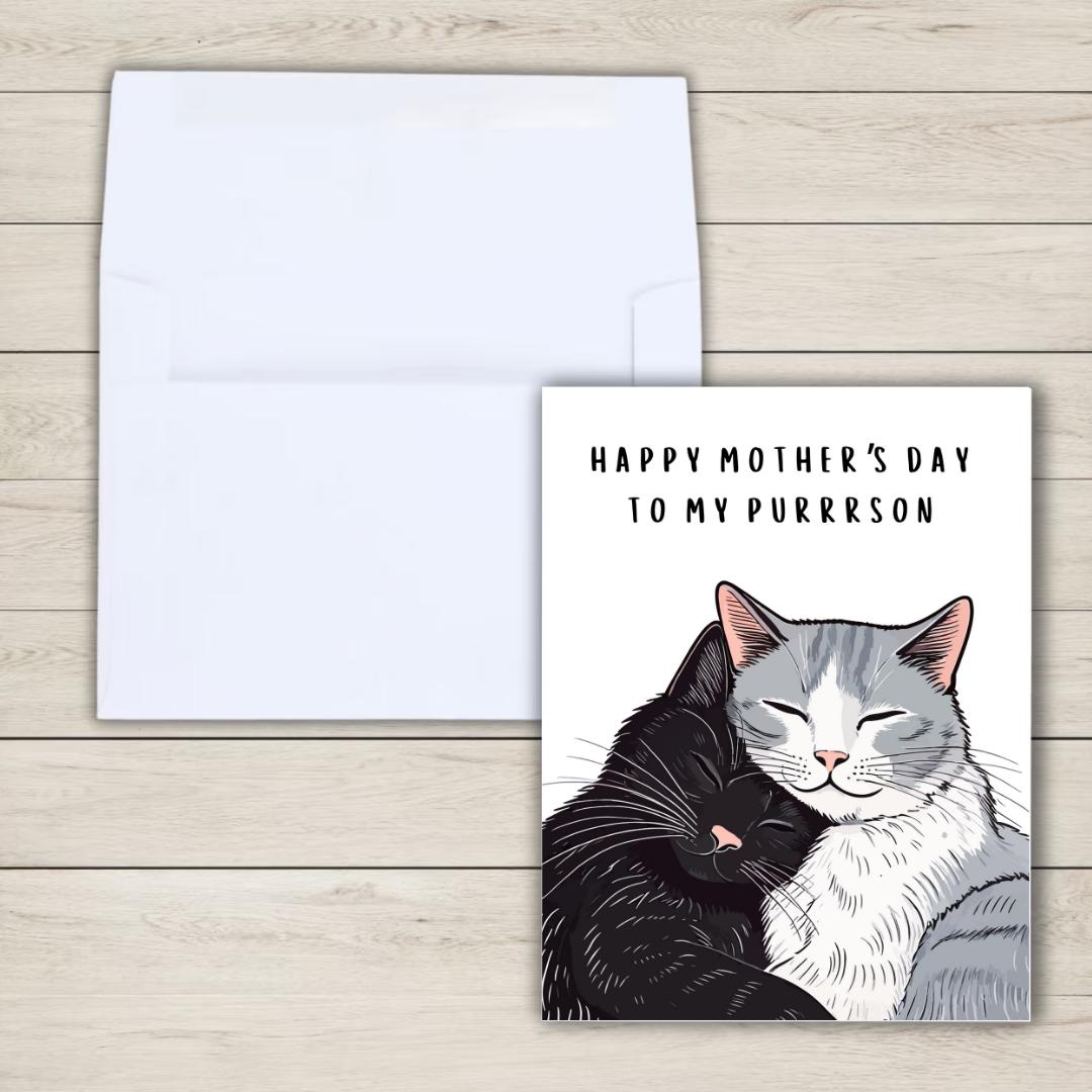 Happy Mother's Day To My Purrrson, Sentimental Mothers Day Card, new mother card Mothers Day, Mum Mothers Day For Her, For Grandma, Nana