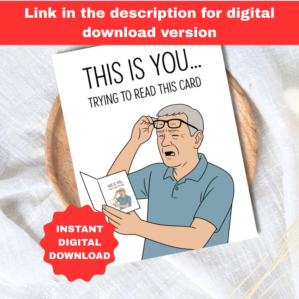 This is You Reading This Father's Day Card | Funny Fathers Day Card For Dad Grandad Husband | Dad Birthday | Cute Daddy Grandpa Grandfather