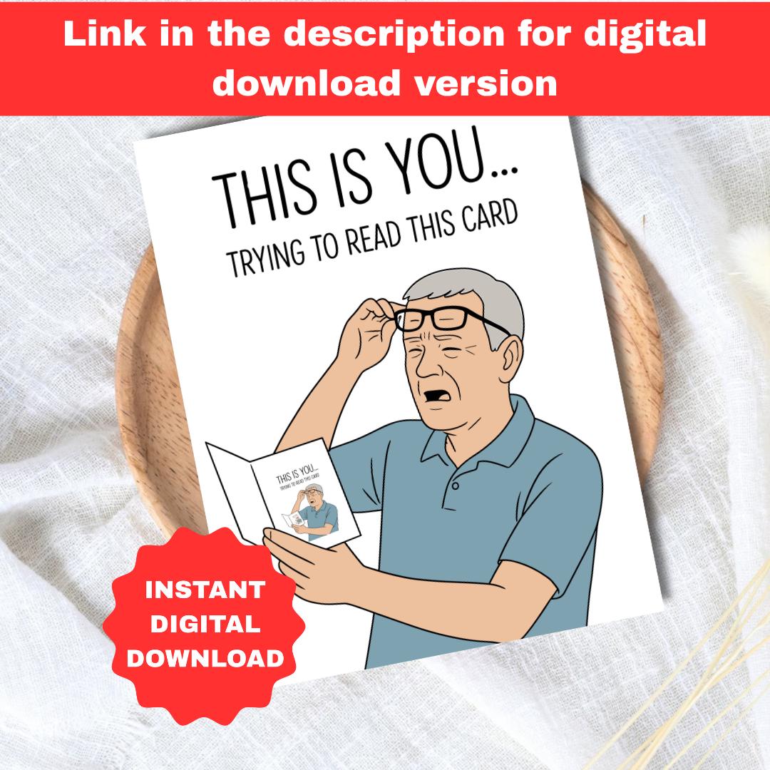 This is You Reading This Father's Day Card | Funny Fathers Day Card For Dad Grandad Husband | Dad Birthday | Cute Daddy Grandpa Grandfather