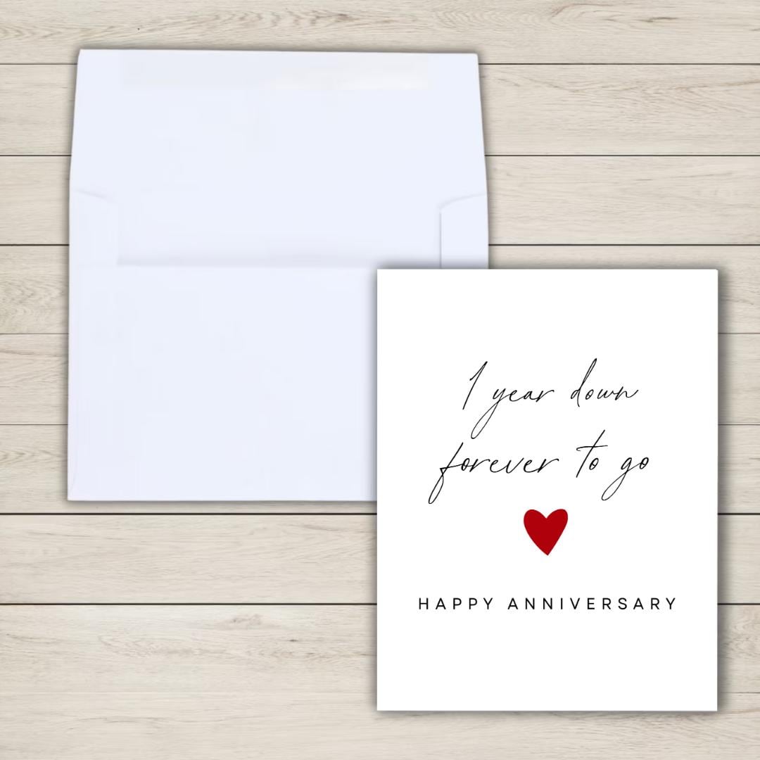 One Year Wedding Anniversary Card | 1 Year Anniversary Card | 1st Wedding Anniversary gift for Wife | one year anniversary card husband
