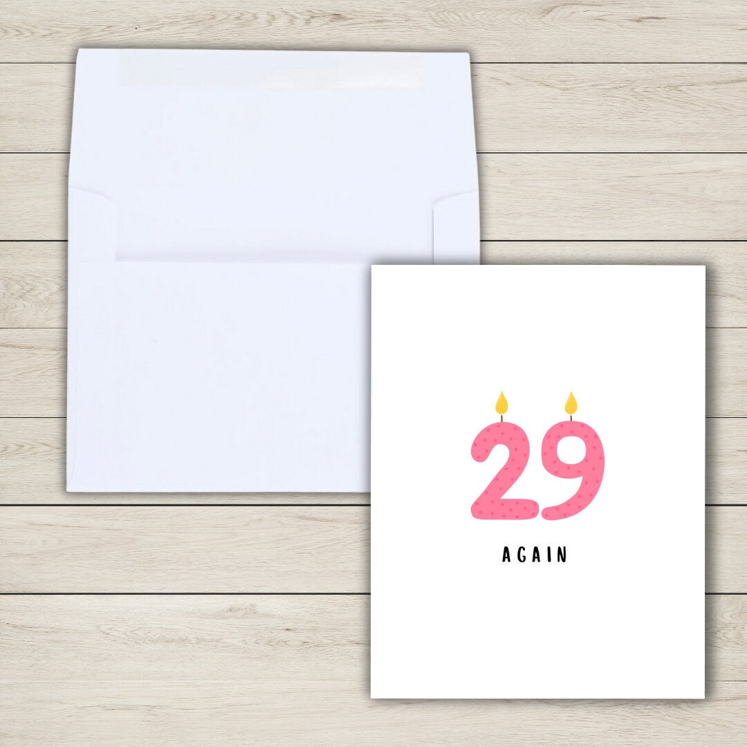 29 Again Funny Fiftieth 50th 60th 70th 80th 90th Birthday Card Dad Birthday Card | Funny Birthday Card | Husband Grandpa Grand Parent Wife
