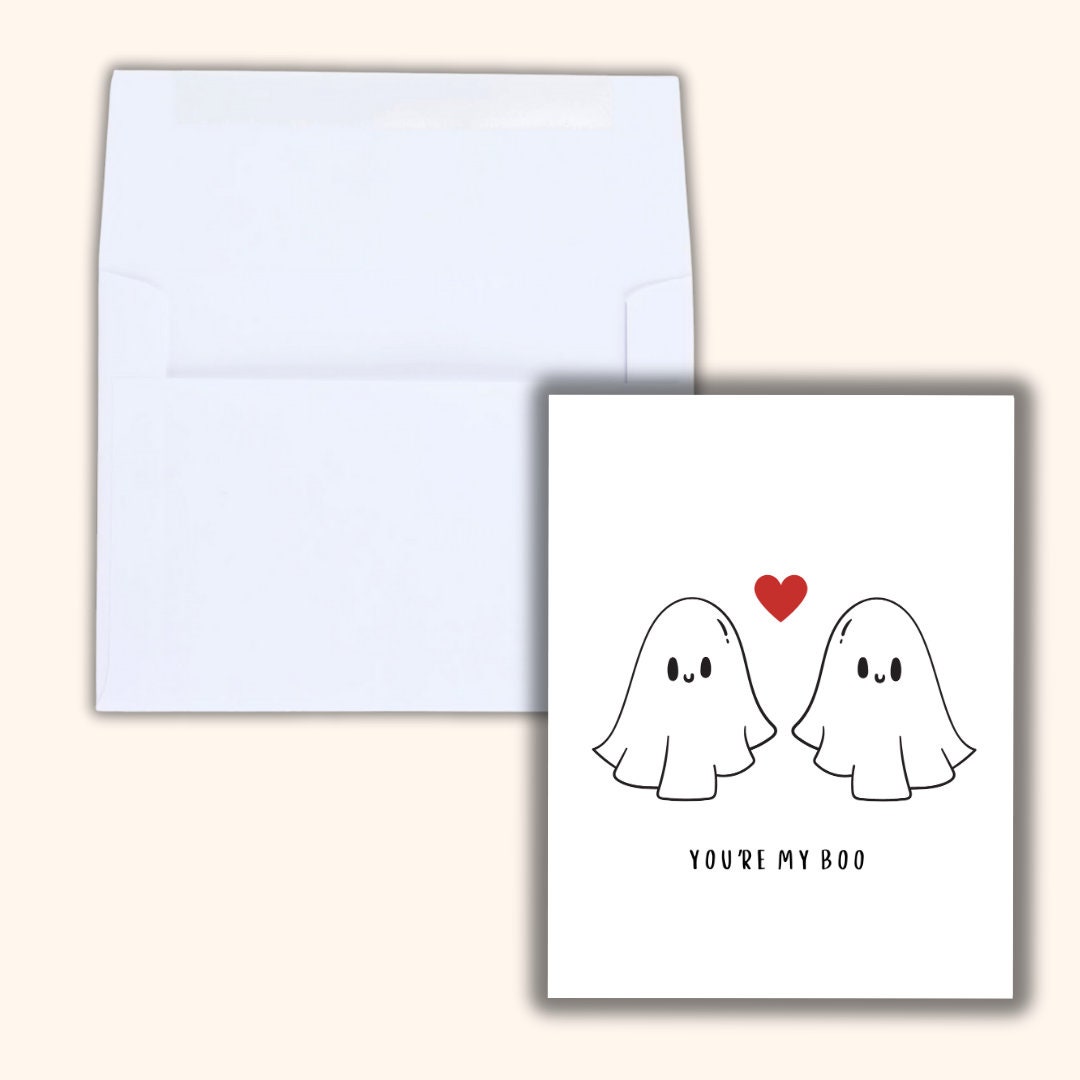 You're My Boo | Spooky Love Halloween Card Birthday Card For Husband Wife Boyfriend Girlfriend Couples Partner Funny Birthday Card