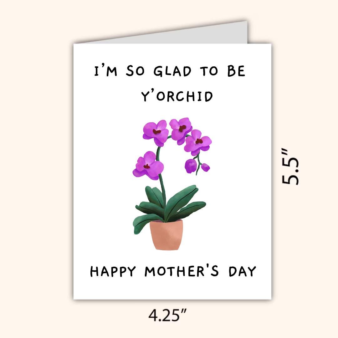 Proud To Be Y'Orchid Mother's Day Card For Plant Mom, Card For Mothers Day, Mum Mothers Day Cards For Her, Mothers Day Card For Grandma Nana