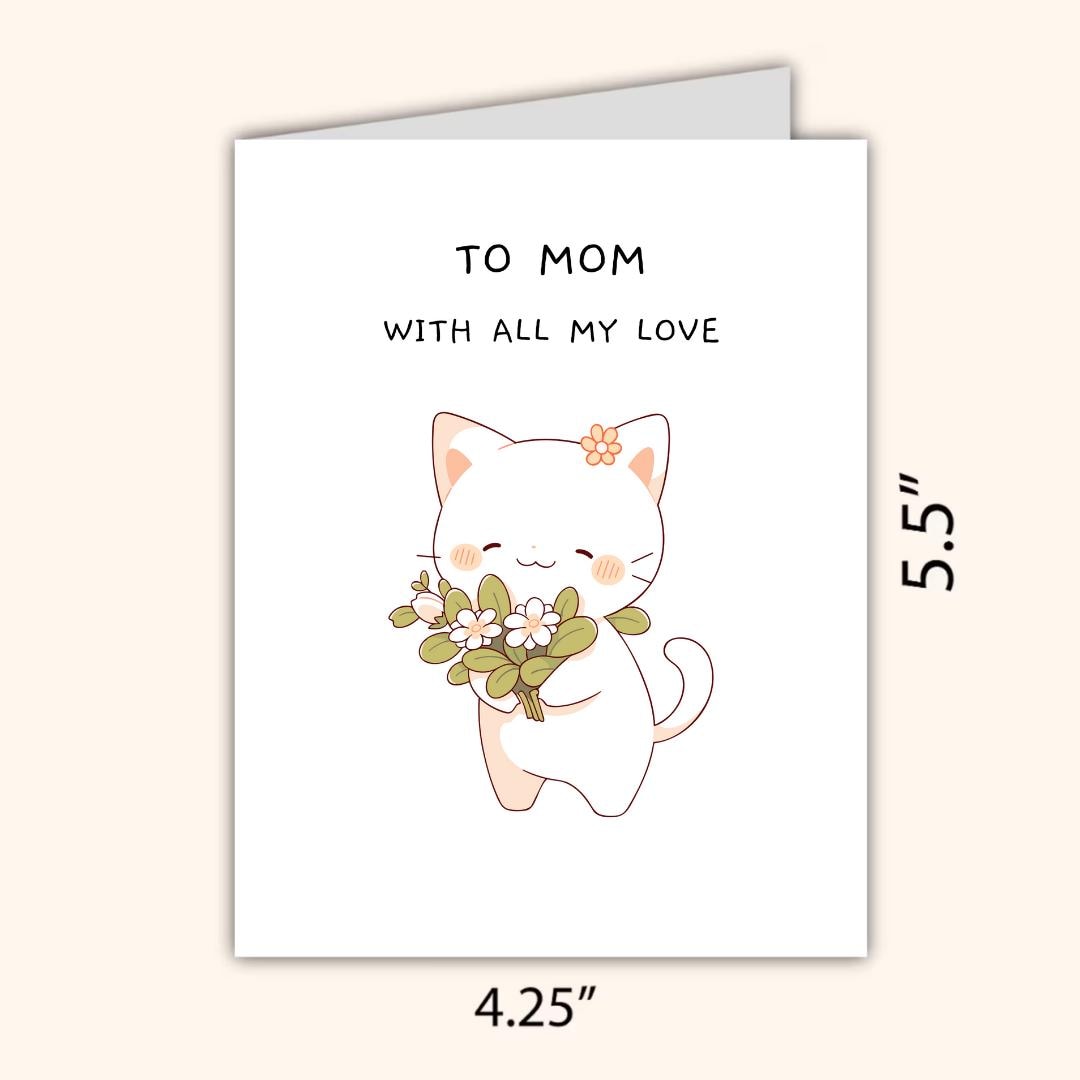 Happy Mother's Day To Cat Lover, Sentimental Mothers Day Card, new mother card Mothers Day, Mum Mothers Day For Her, For Grandma, Nana