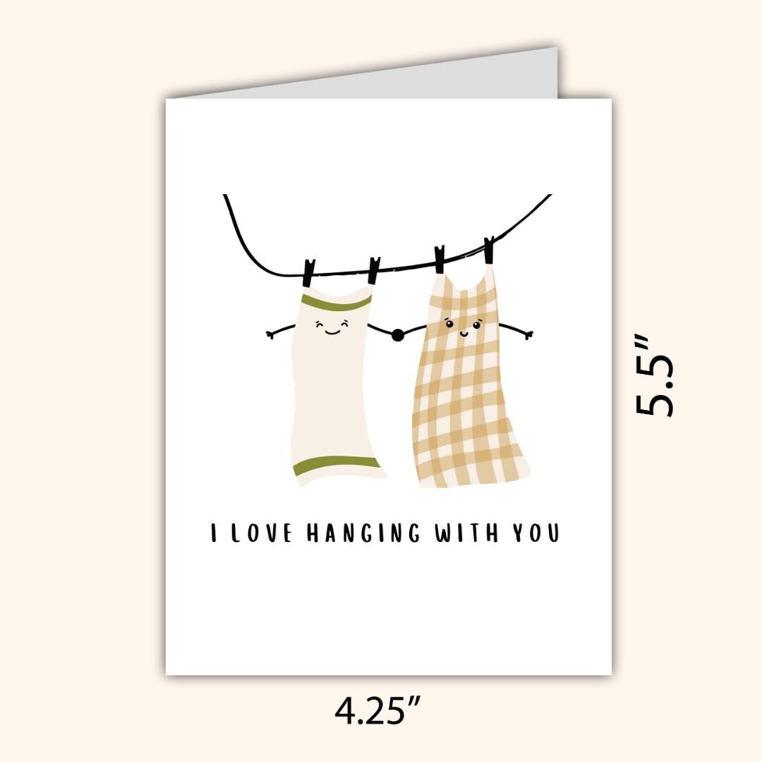 I Love Hanging With You Love Card | In Love Card | Valentine's Card for Her Him Wife Husband Boyfriend Fiance | Valentines Gift For Him Her