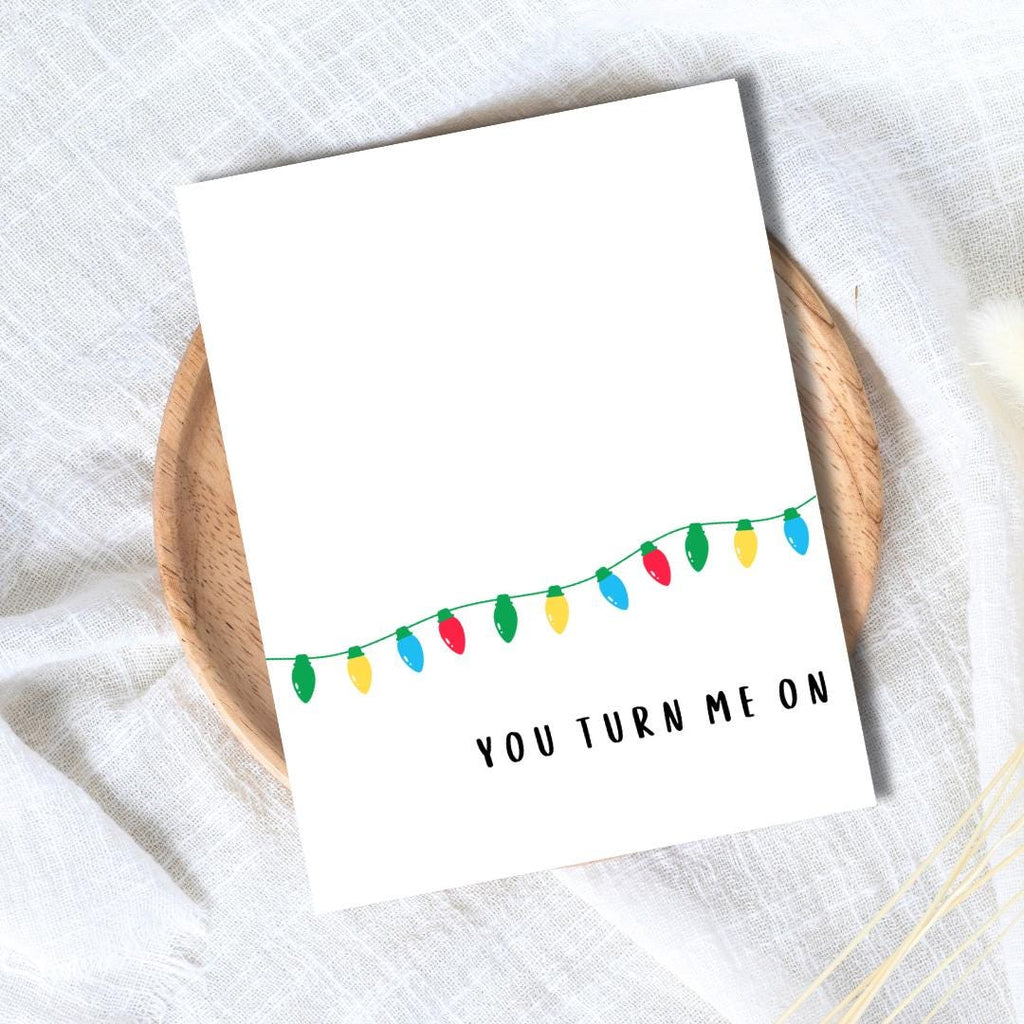 Funny Sexy Christmas Card You Turn Me On, Boyfriend christmas card, Girlfriend Christmas card for Wife, Husband, personalised Christmas Gift