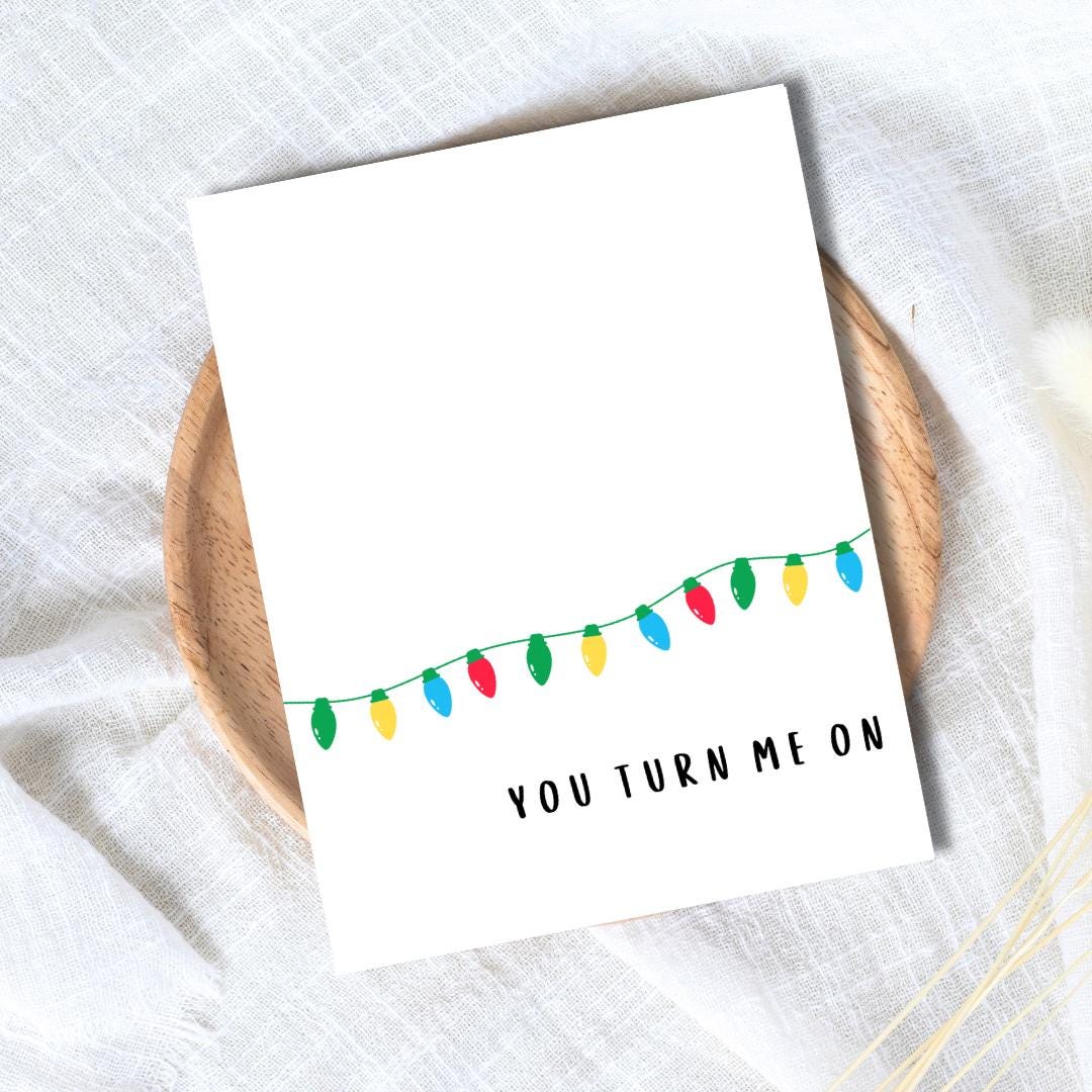 Funny Sexy Christmas Card You Turn Me On, Boyfriend christmas card, Girlfriend Christmas card for Wife, Husband, personalised Christmas Gift