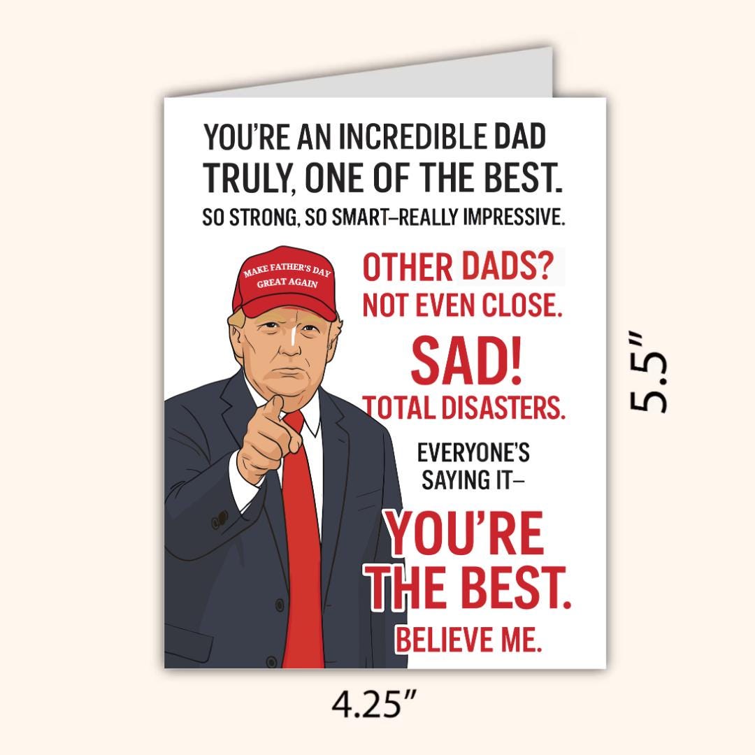 Funny Trump Dad Birthday Card for Dad | Funny Birthday Card For Dad Grandad Husband | Dad Birthday | Cute Daddy Grandpa Grandfather