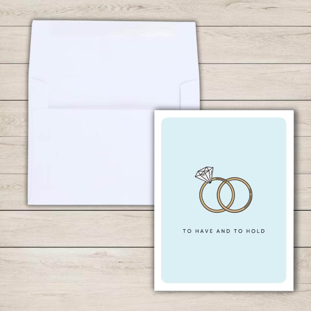 To Have And To Hold Congrats Engagement Card For Newly Married or Engaged Couple, Wedding Card For Her, Engagement Card For Sister, Cousin