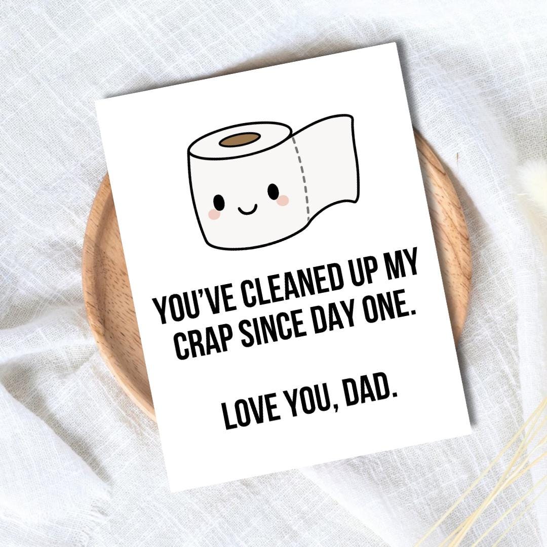You've Cleaned Up My Crap Father's Day Card | Funny Fathers Day Card For Dad Grandad Husband | Dad Birthday | Cute Daddy Grandpa Grandfather