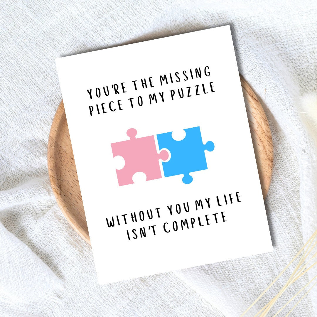 My Missing Puzzle Piece Birthday Card | Heartfelt Card | Funny Birthday Card | Birthday Gift for Wife Husband | Valentines Card For Her Him