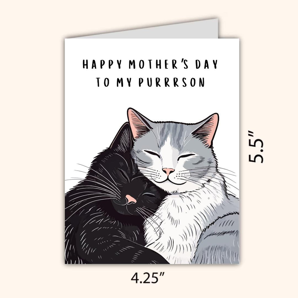Happy Mother's Day To My Purrrson, Sentimental Mothers Day Card, new mother card Mothers Day, Mum Mothers Day For Her, For Grandma, Nana