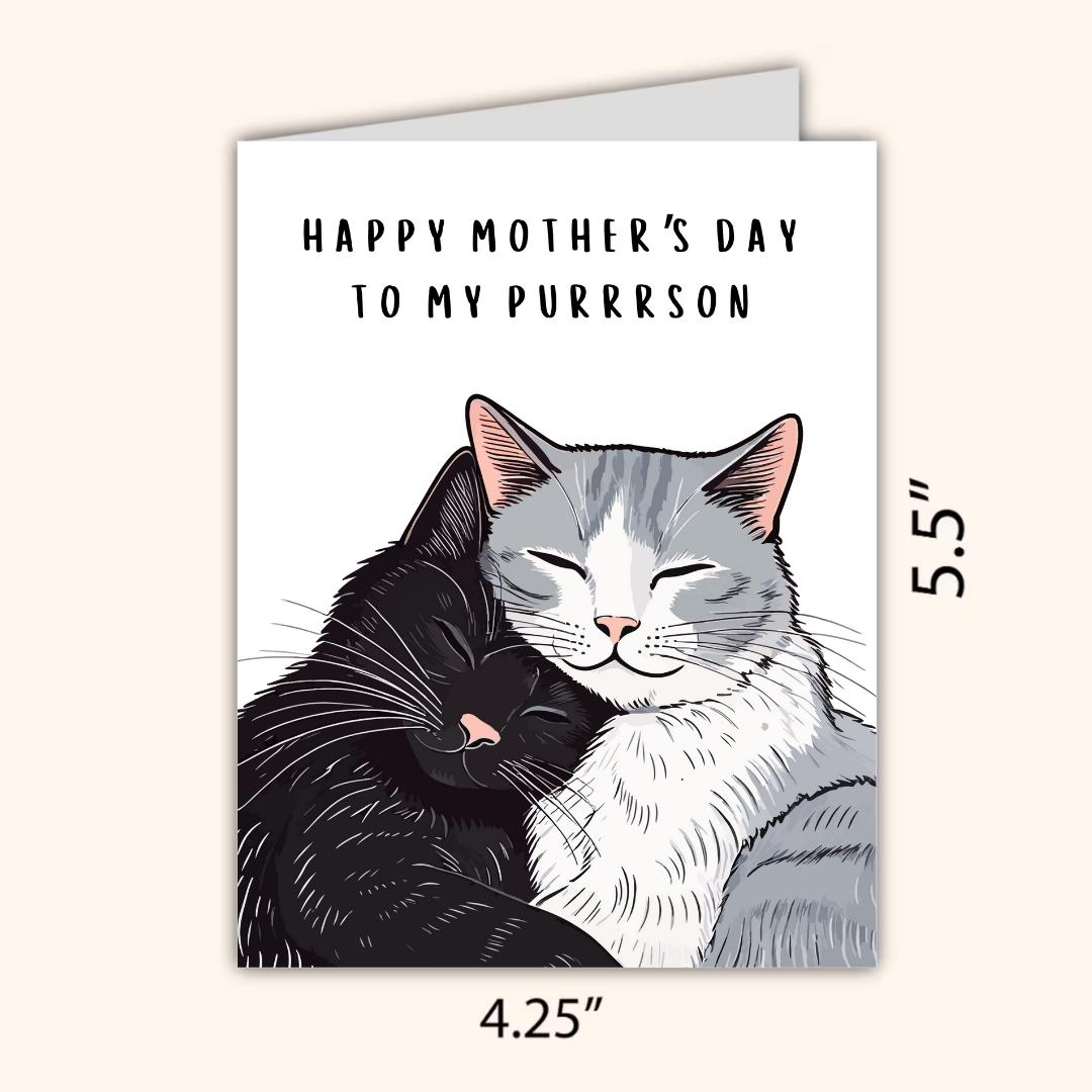 Happy Mother's Day To My Purrrson, Sentimental Mothers Day Card, new mother card Mothers Day, Mum Mothers Day For Her, For Grandma, Nana