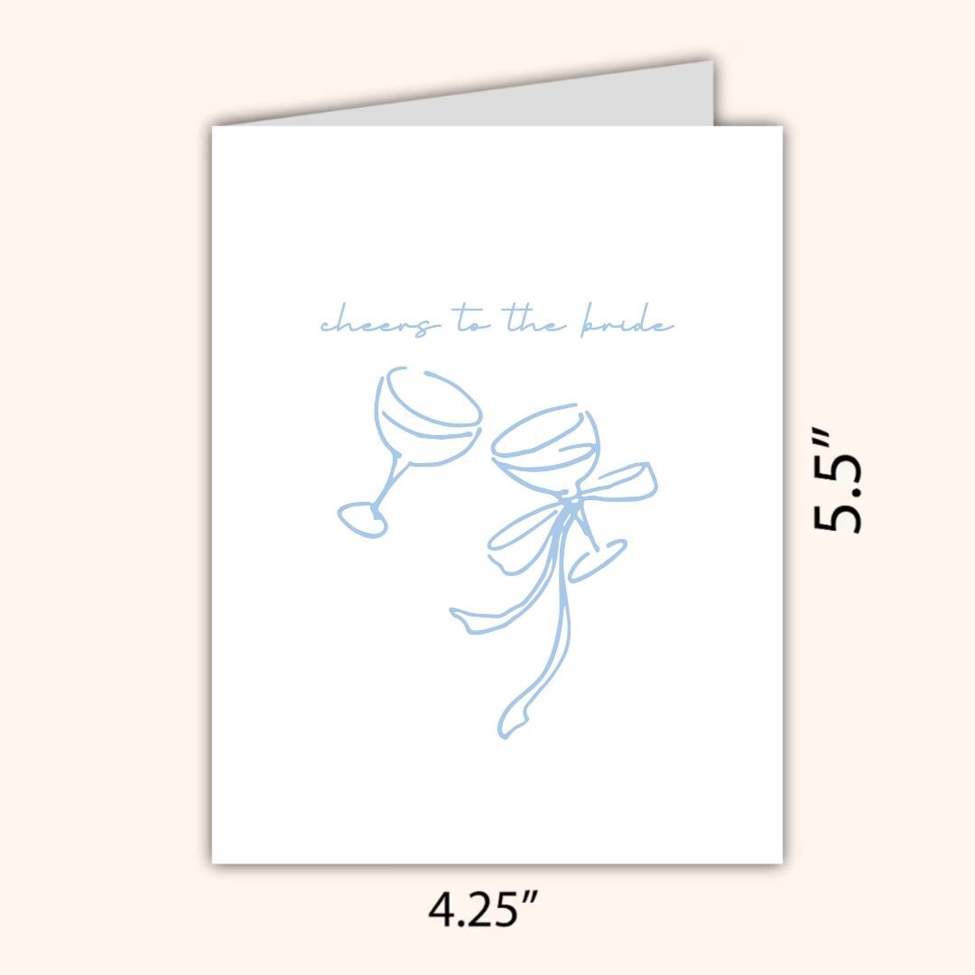 Cheers to the Bride Bridal Shower Card Newly Married or Engaged Couple, Wedding Card For Her, Engagement Card For Sister, Cousin