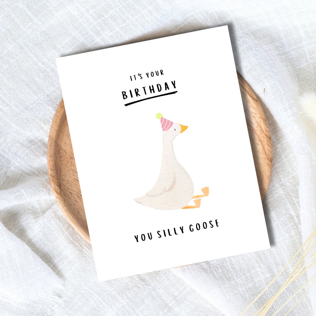 Silly Goose Birthday Card | In Love Card | Birthday Card For Husband Wife Boyfriend Girlfriend Mom Dad | Funny Birthday Card | Greeting Card