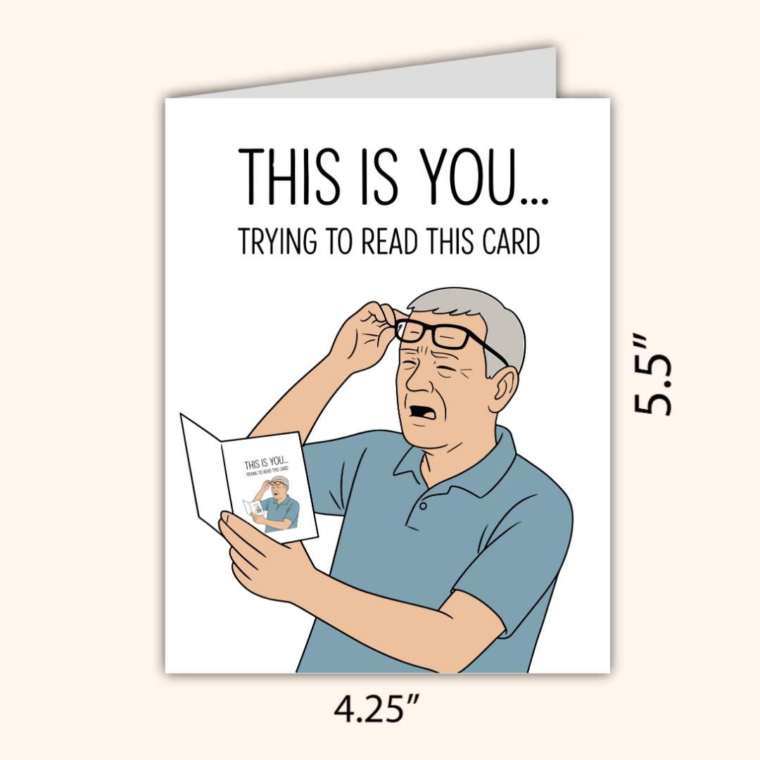This is You Reading This Father's Day Card | Funny Fathers Day Card For Dad Grandad Husband | Dad Birthday | Cute Daddy Grandpa Grandfather