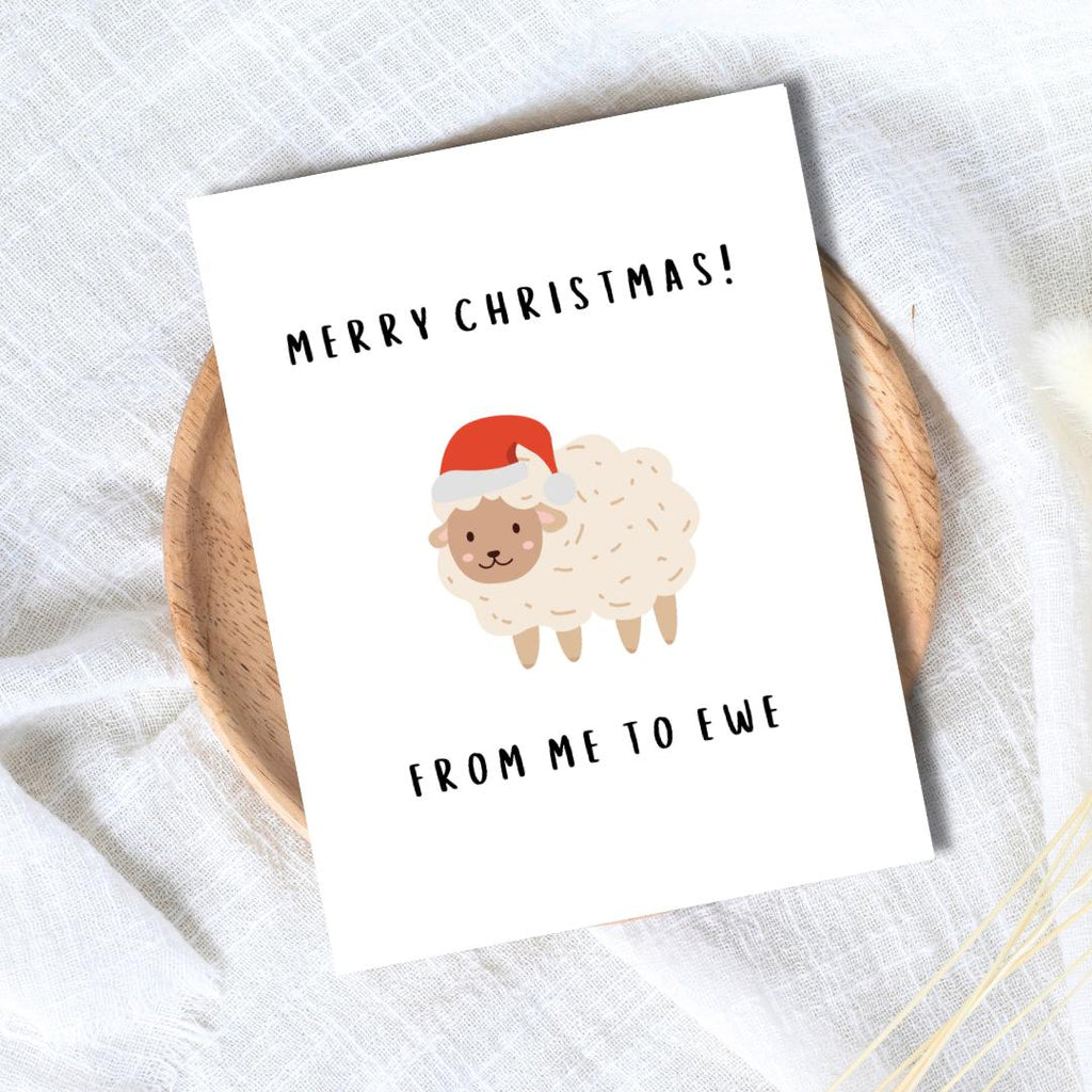 Christmas Sheep Card | Cute Christmas Card For Bestie Husband Wife Boyfriend Girlfriend Mom Dad Friend Family | Christmas Gifted For Him/Her