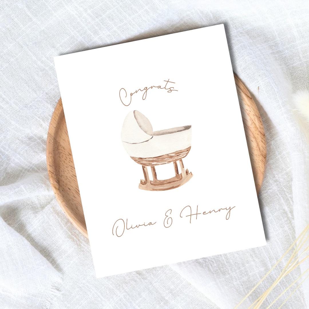 Personalized Baby Shower Card, A New Baby Card, Pregnant, Congratulations, Baby Shower Gift Daughter Niece Granddaughter Goddaughter Child