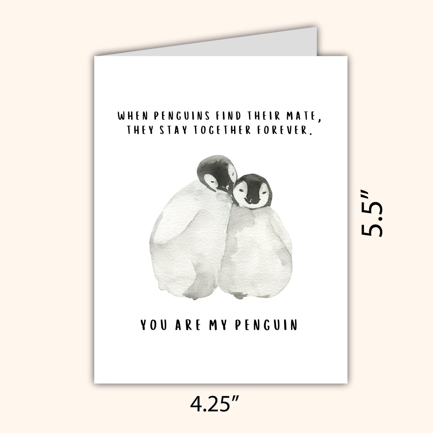 Penguins Mate Forever, You Are My Penguin Card | Husband Wife Boyfriend Girlfriend Partner | Penguin Birthday Anniversary Card | Cute Sweet