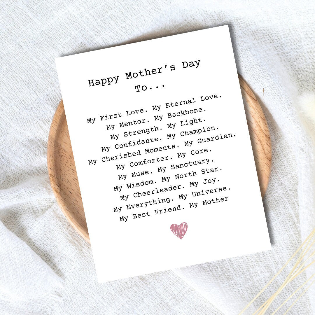 Mother's Day Card | Mum Card | Card For Mom | Best Mom | Card For Her | Mother's Day Gift