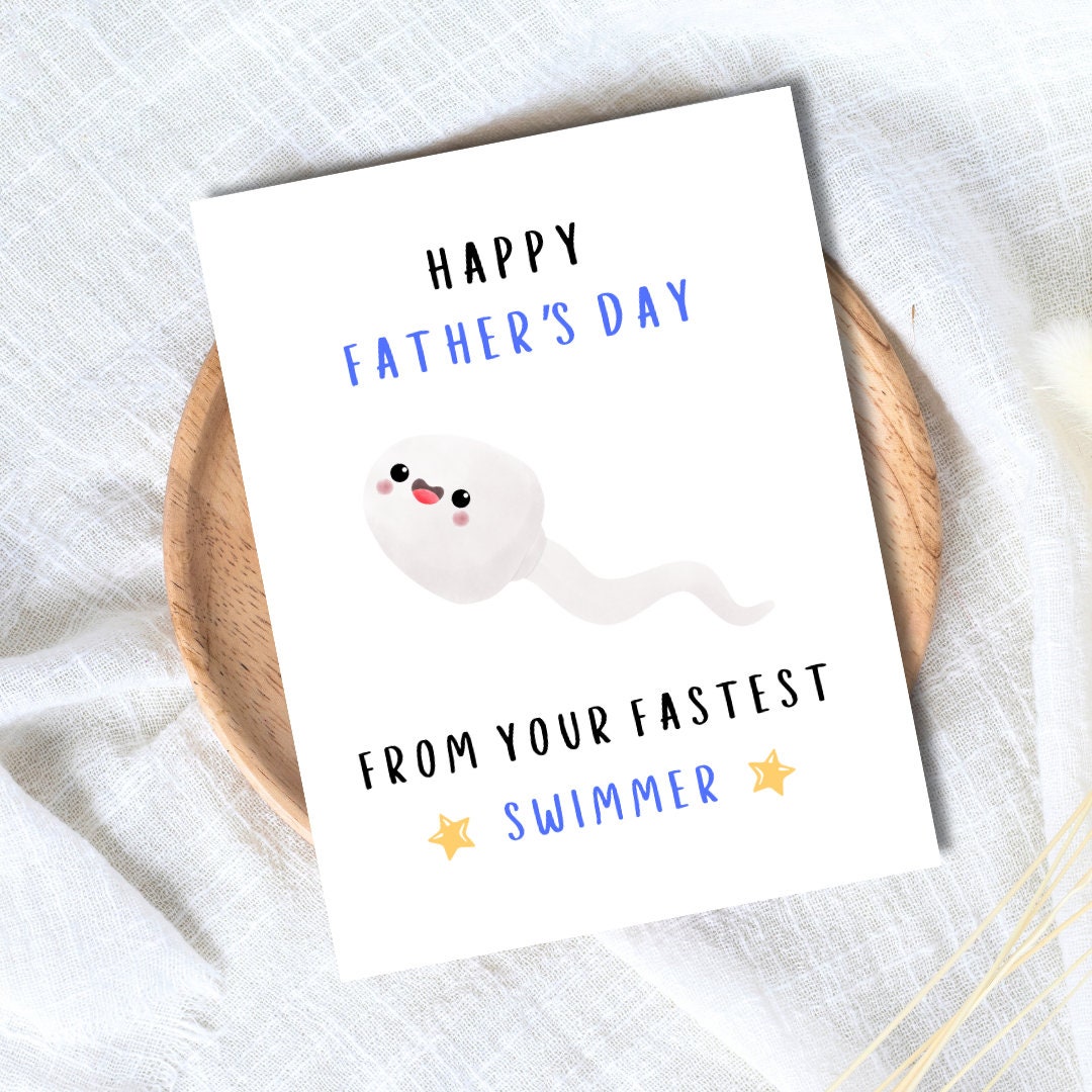 Happy Father's Day from Your Fastest Swimmer Card - funny Father’s Day card by Northern Wind Creative