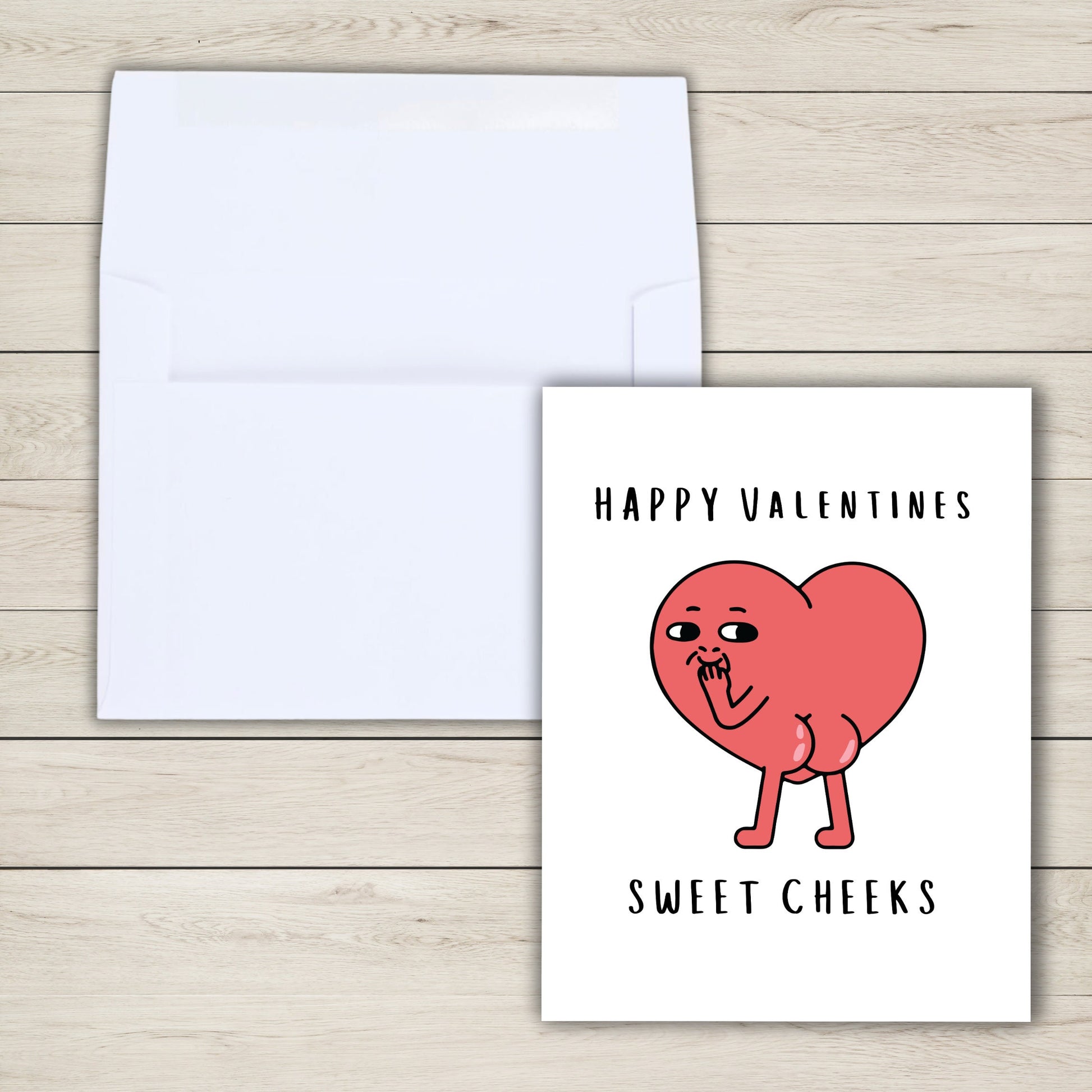 Happy Valentines Sweet Cheeks Birthday Card | Husband Birthday Card | Girlfriend Birthday Card | Wife Birthday Card | Valentines Day Card