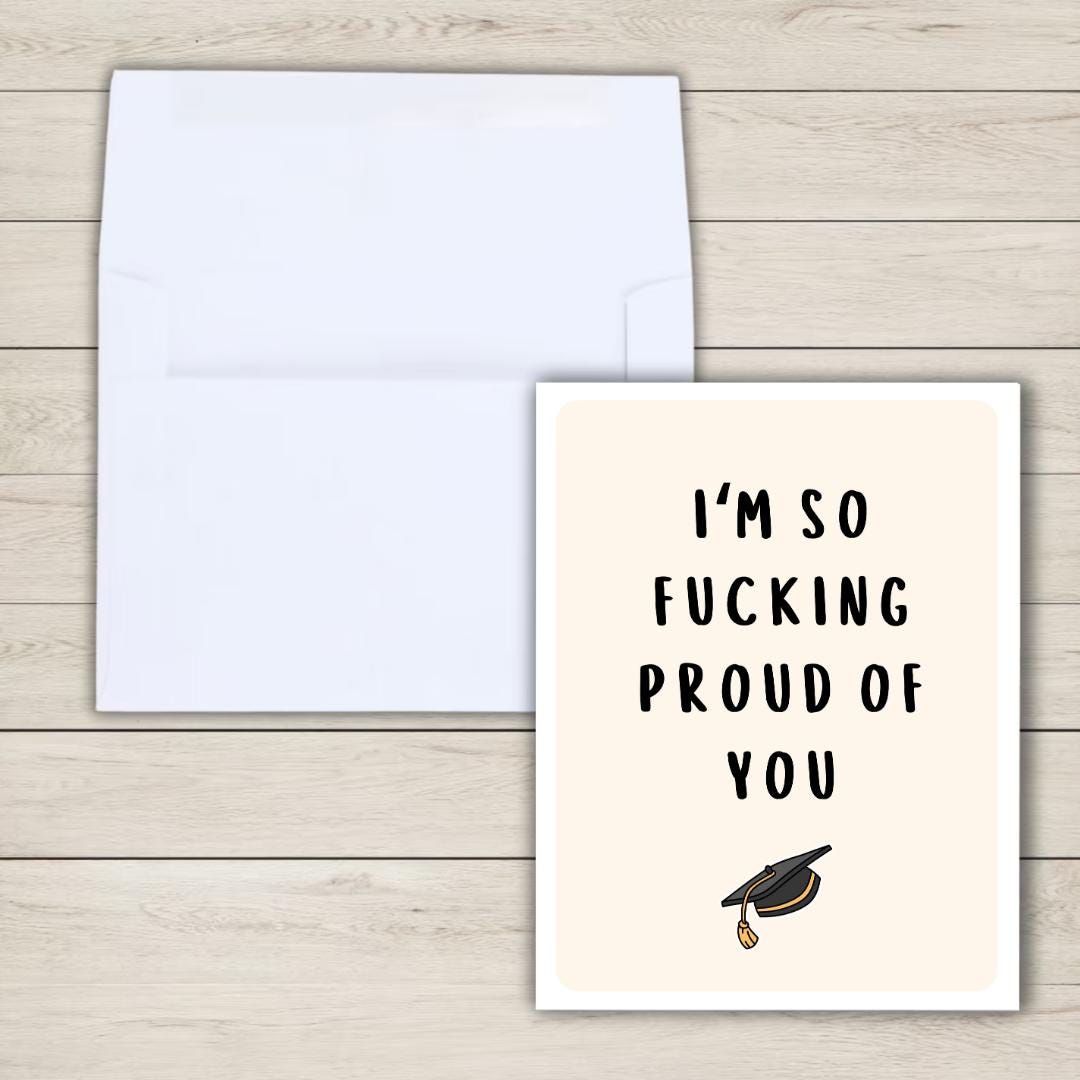 So F&*%ing Proud Of You Graduation Card Funny College Graduation Card, 2025 Grad Card, Grad Card For Daughter Son, PHD Grad, First Graduate