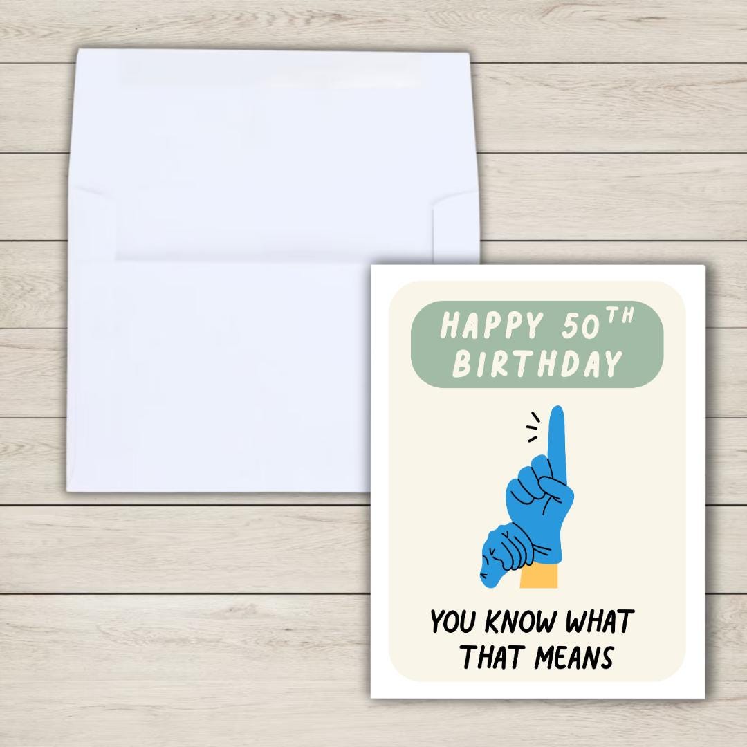 50th birthday card For Husband, Prostate Exam Fiftieth birthday, milestone birthday, 50th birthday gift, gift for men, rude birthday card