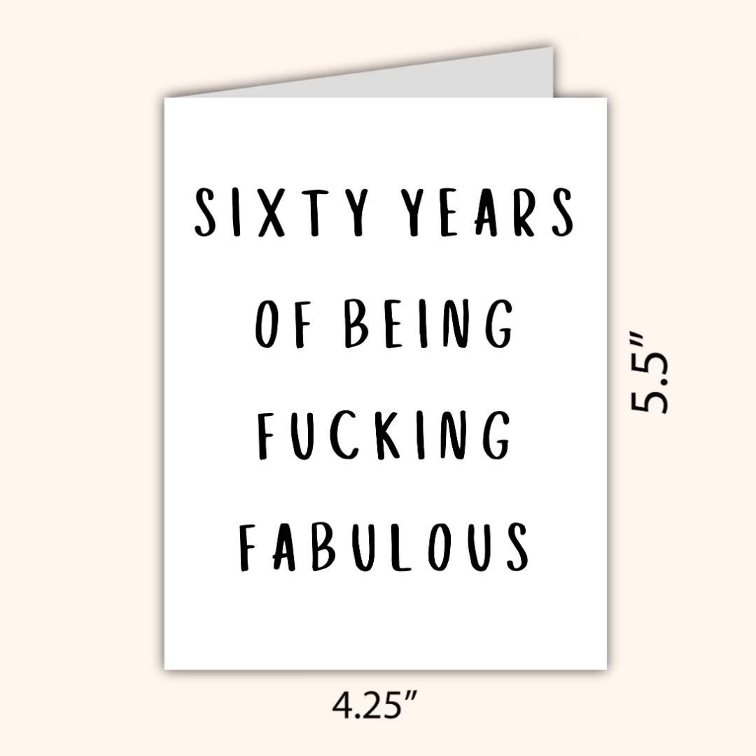60th birthday card, Sixtieth birthday card, milestone birthday card, 60th birthday gift, gift for men, half a hundred, rude birthday card