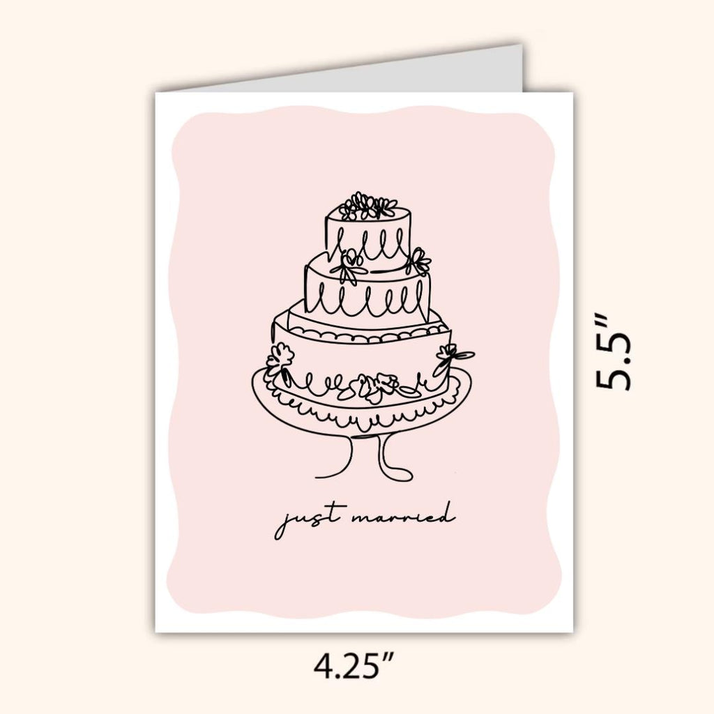 Just Married Cute Congrats Engagement Card For Newly Married or Engaged Couple, Wedding Card For Her, Engagement Card For Sister, Cousin