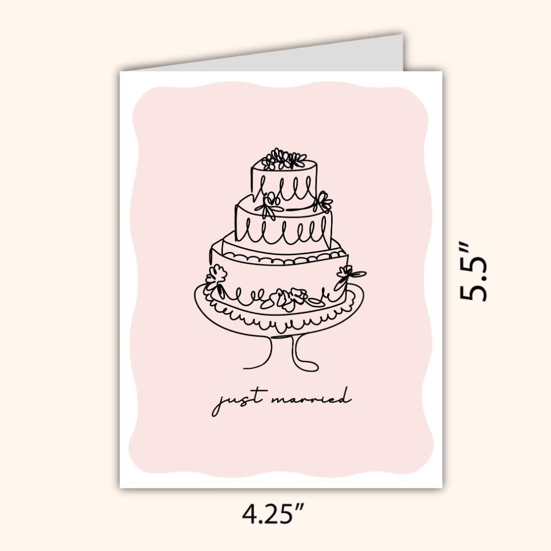 Just Married Cute Congrats Engagement Card For Newly Married or Engaged Couple, Wedding Card For Her, Engagement Card For Sister, Cousin