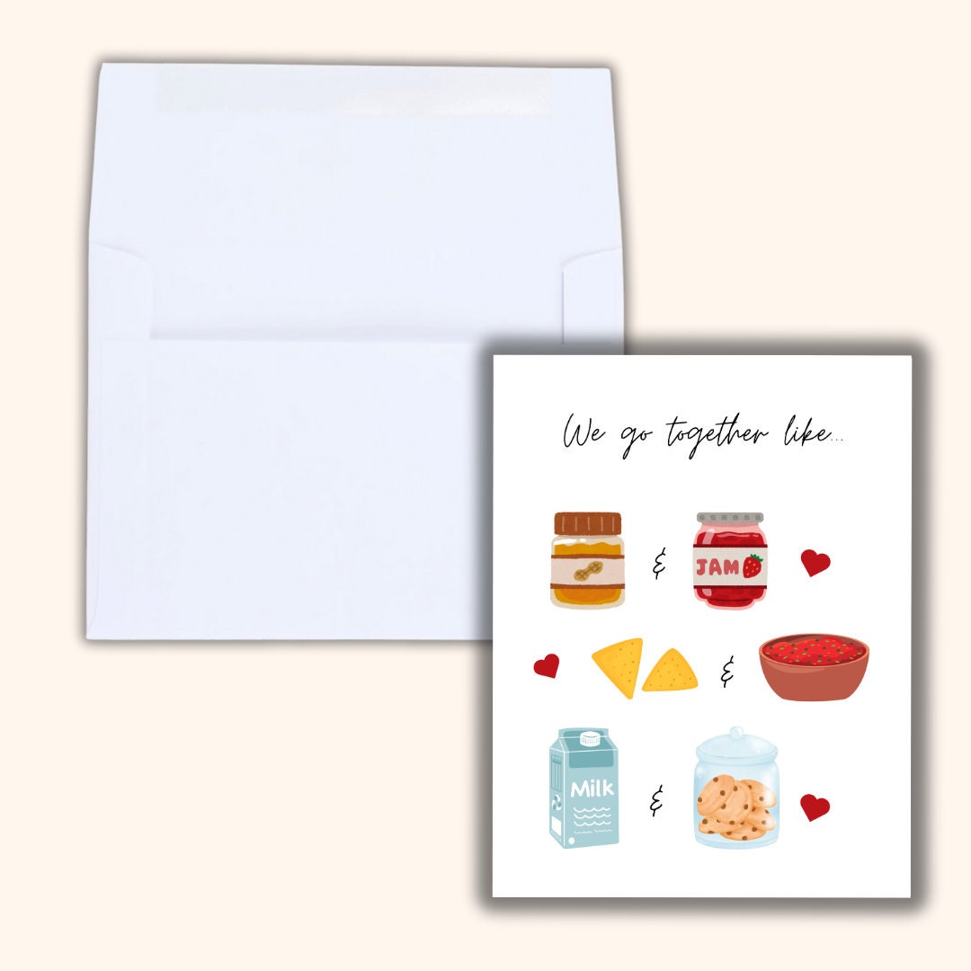 We Go Together Like Birthday Valentine's Card Love Card Heartfelt Wedding/Dating Anniversary For Husband Wife Boyfriend Girlfriend Him