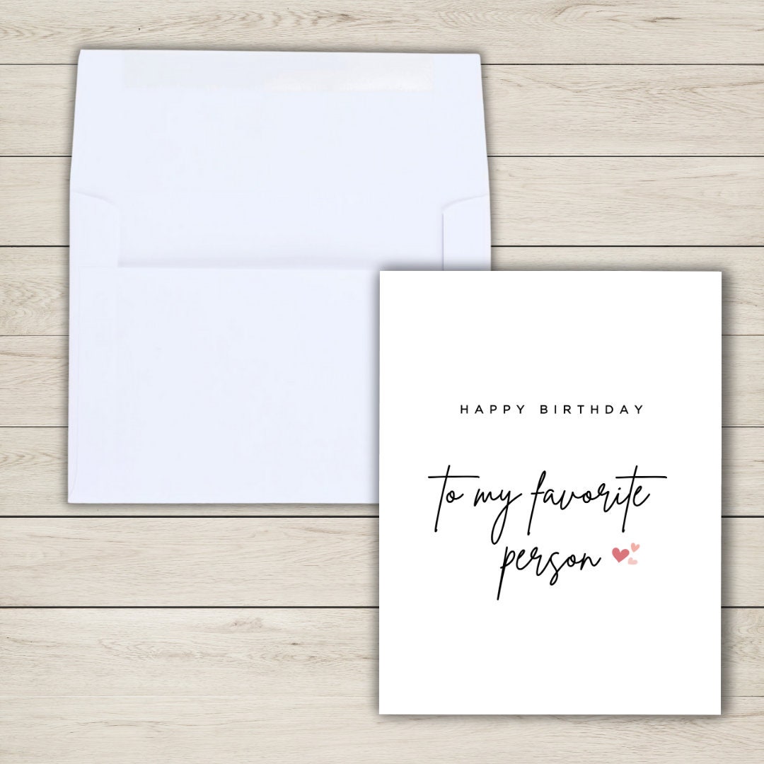 My Favorite Person Birthday Card | Husband Birthday Card | Valentines Card | Girlfriend Birthday Card | Wife Birthday Card | Birthday Card