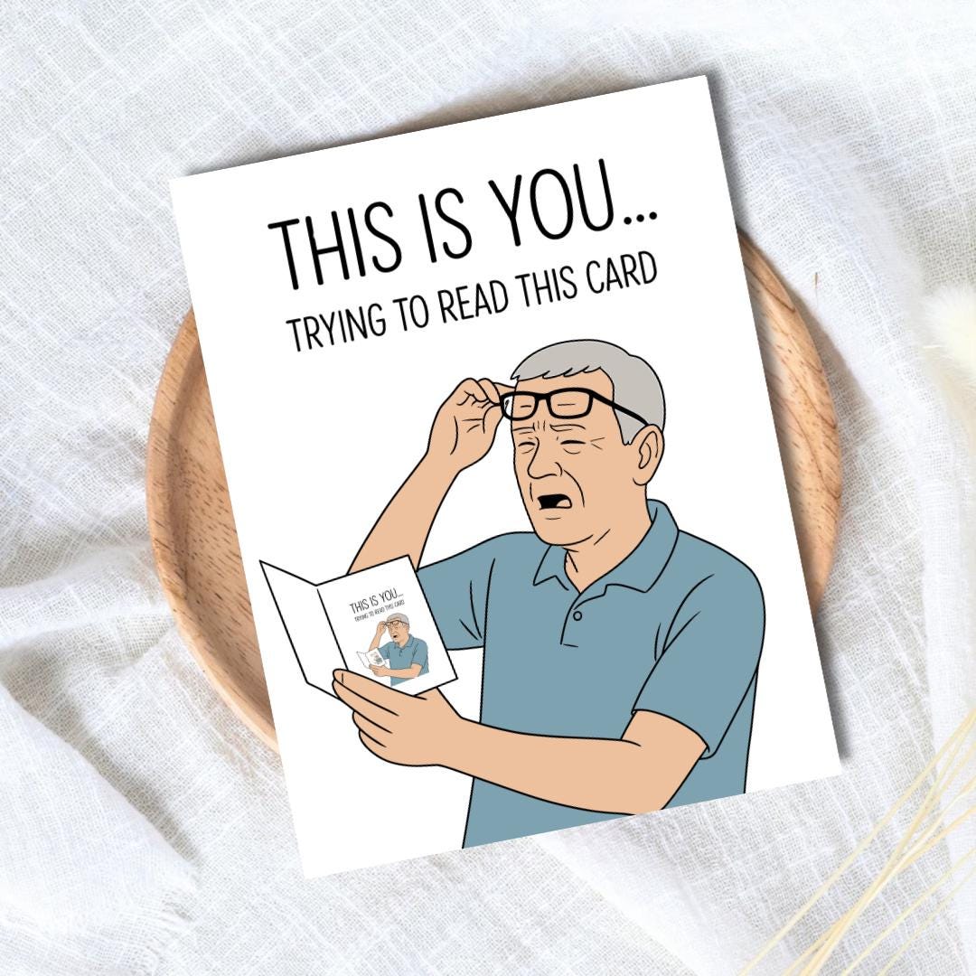 This is You Reading This Father's Day Card | Funny Fathers Day Card For Dad Grandad Husband | Dad Birthday | Cute Daddy Grandpa Grandfather