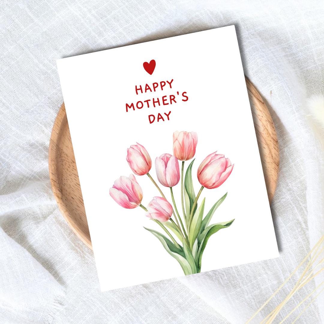 Mother's Day Flowers Card, Happy Mothers Day Card, Card For Mothers Day, Mum Mothers Day Cards For Her, Mothers Day Card For Grandma, Nana