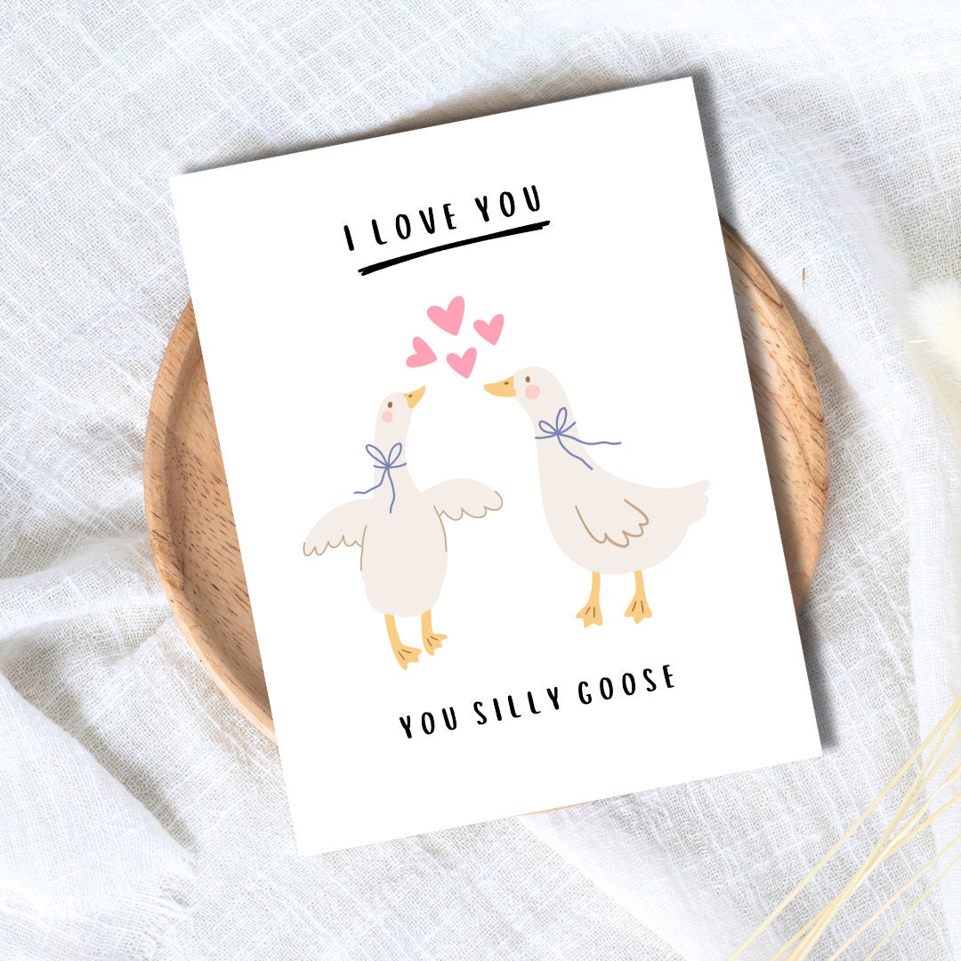 I Love You Silly Goose Anniversary Card Love Birthday Card Heartfelt Wedding/Dating Anniversary For Husband Wife Boyfriend Girlfriend Him