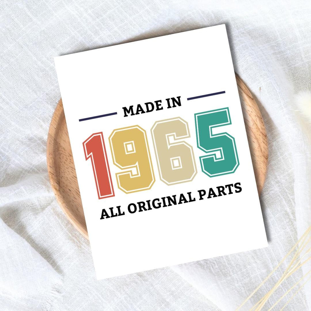 60th 1965 birthday card, Sixtieth birthday card, milestone birthday card, 60th birthday gift, gift for men, half a hundred, rude card