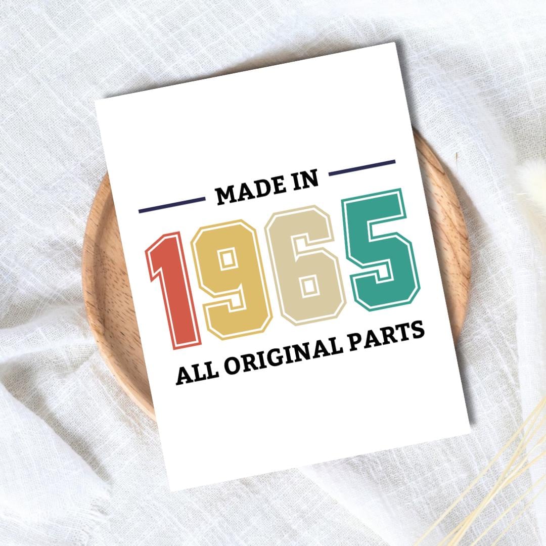 60th 1965 birthday card, Sixtieth birthday card, milestone birthday card, 60th birthday gift, gift for men, half a hundred, rude card